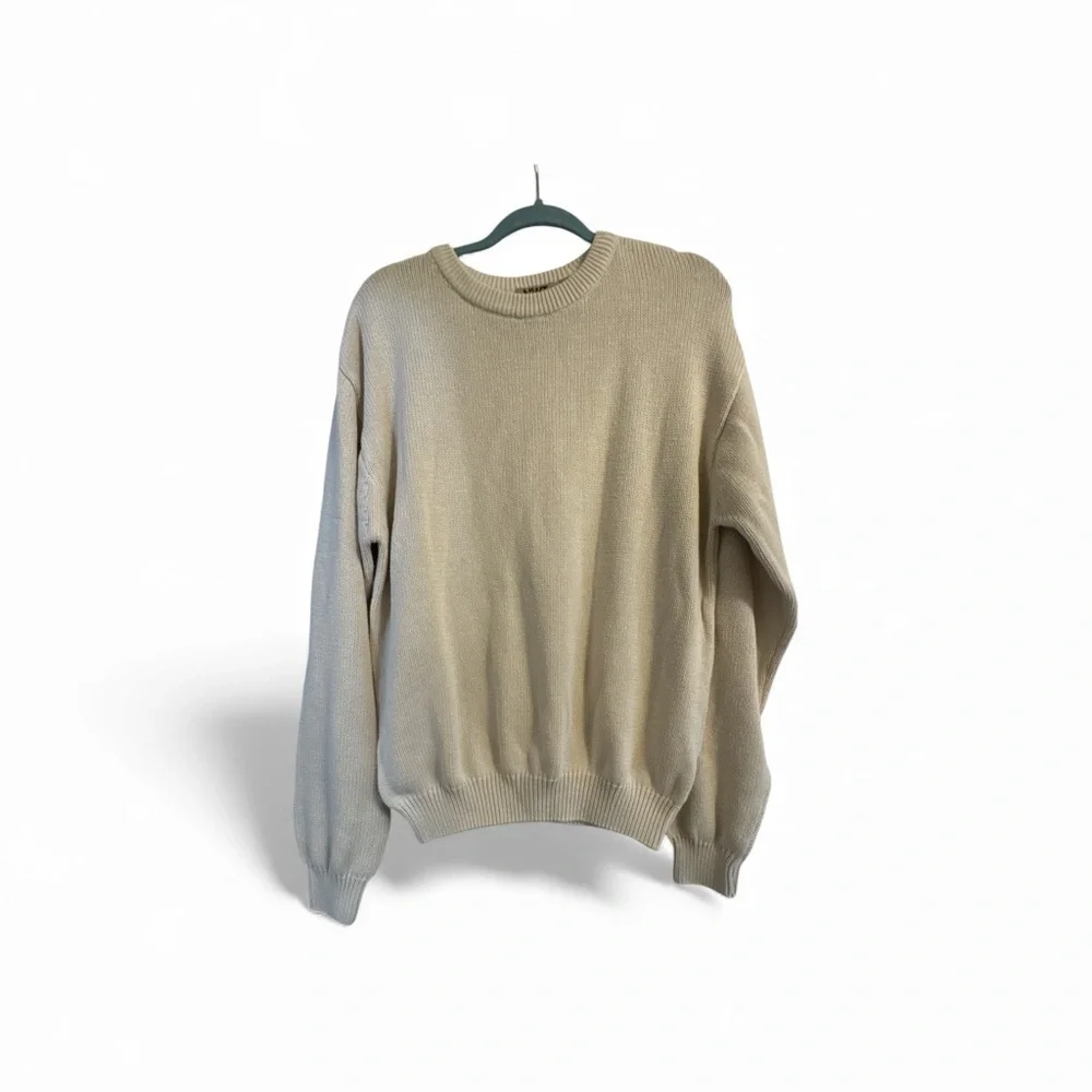 Vintage Northwest Territory Beige Crew Neck Pullover Sweater 100% cotton Size M